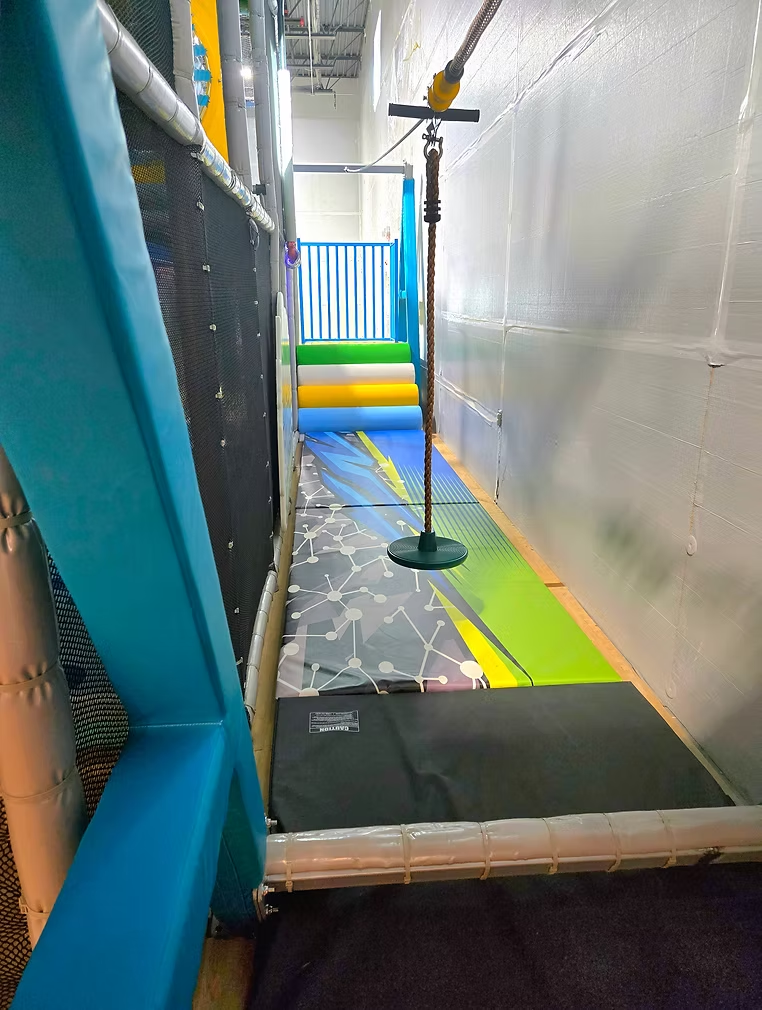 Indoor ninja-style lane and movement equipment at Funrise Cedar Hills
